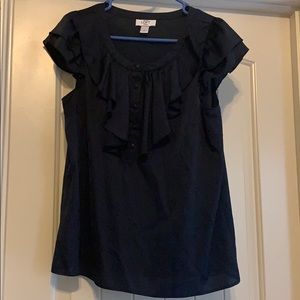 Loft Navy Blue Silk Blouse